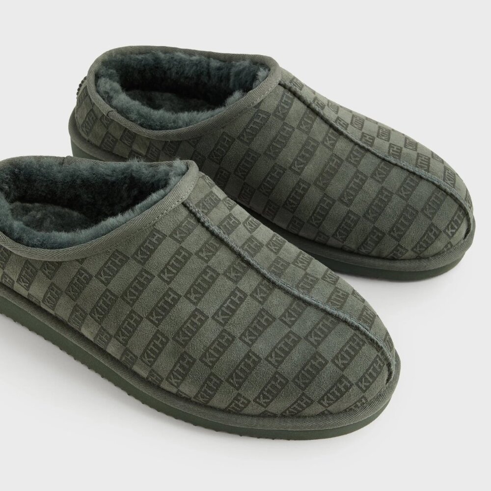 Kith Monogram Shearling Slippers